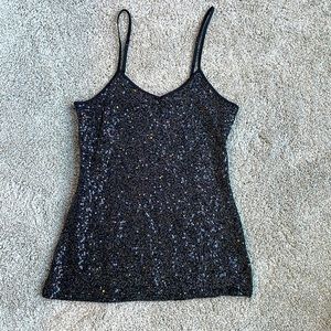 Express Black Sparkle Sequin Camisole